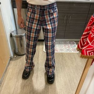 Mens Vintage bell bottom pants with heavy creases w28 L30